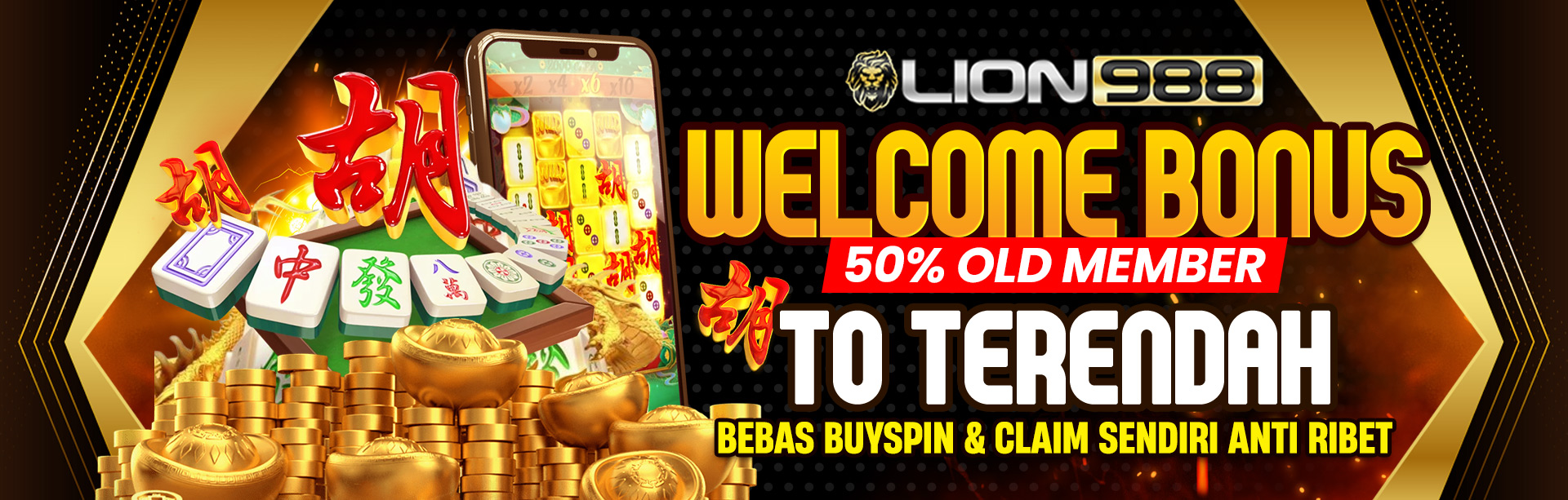 BONUS 50% PEMAIN SETIA LION988 CLAIM SETIAP HARI 